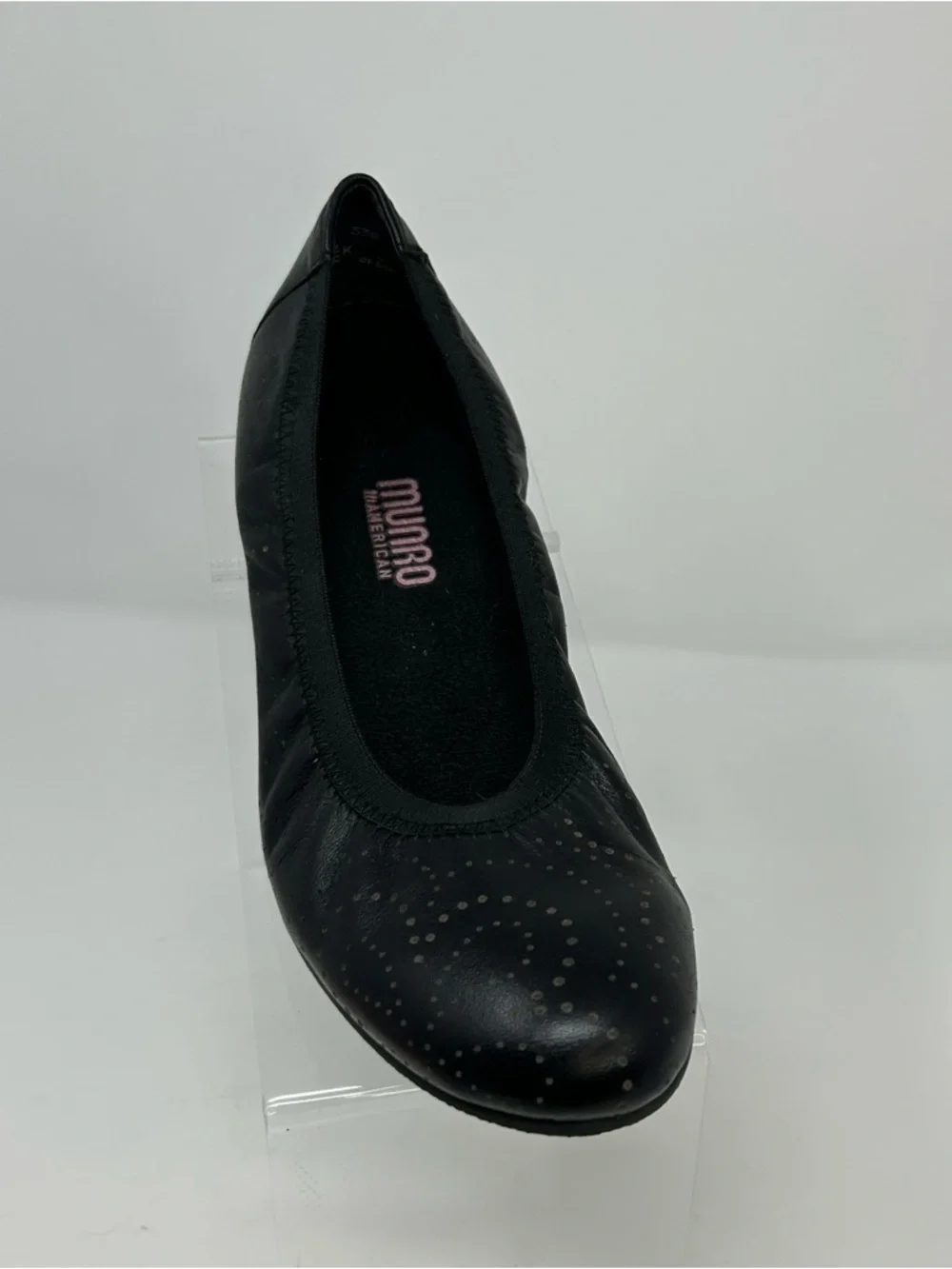 Munro American Womens Ballet Flats Black Metallic Dot Slip-On Comfort Size 9 M